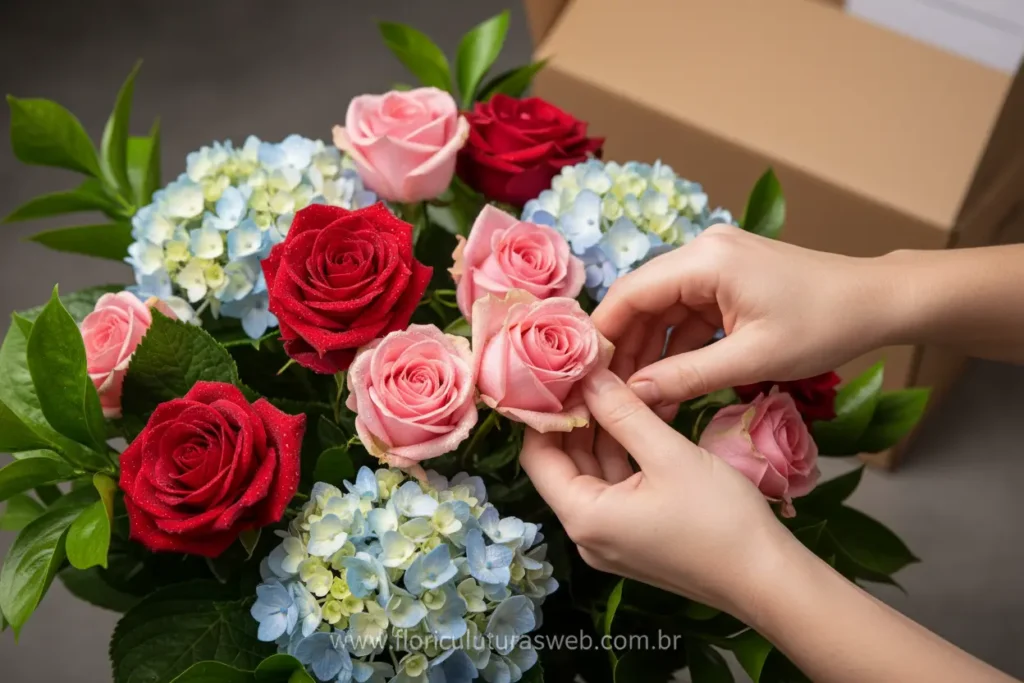 Inspeção do frescor das flores na compra online