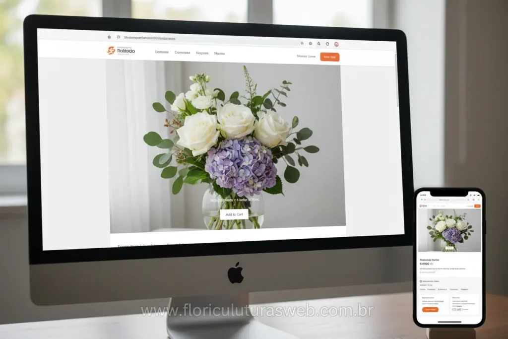 Site responsivo para floricultura e vendas online